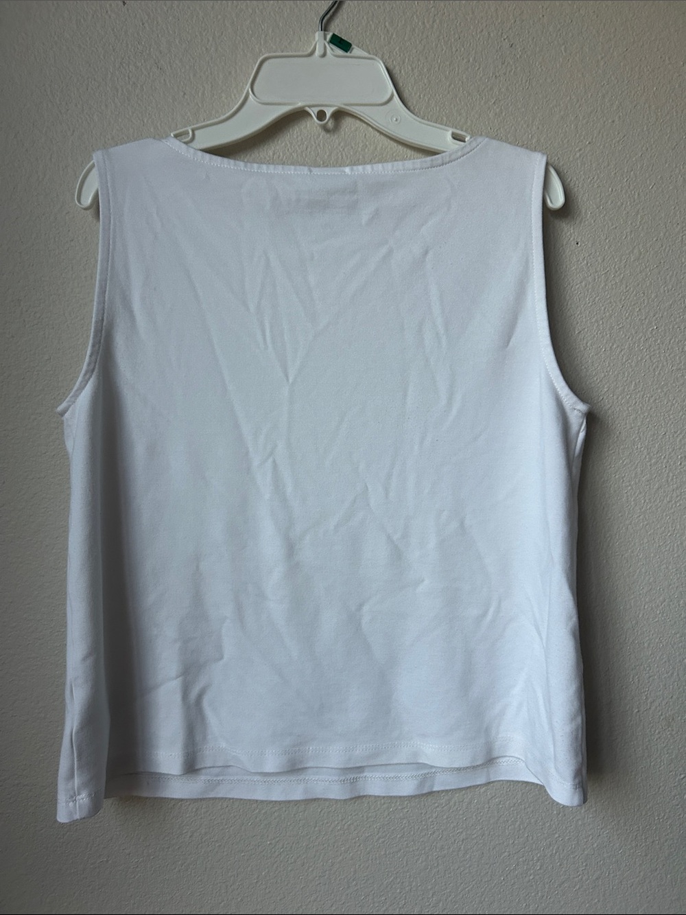 Tahari White Cotton Crewneck Tank - Picture 3 of 3